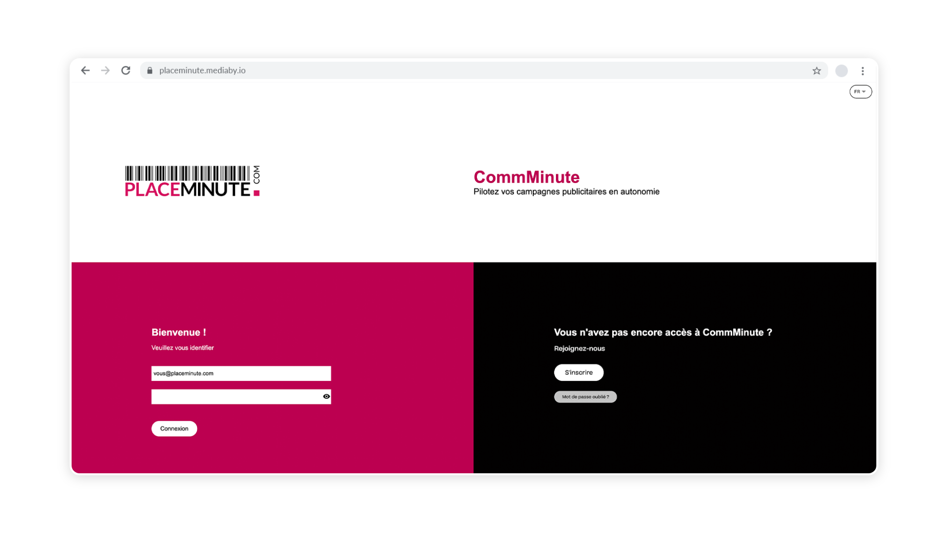 CommMinute - Campagnes publicitaires - Inscription