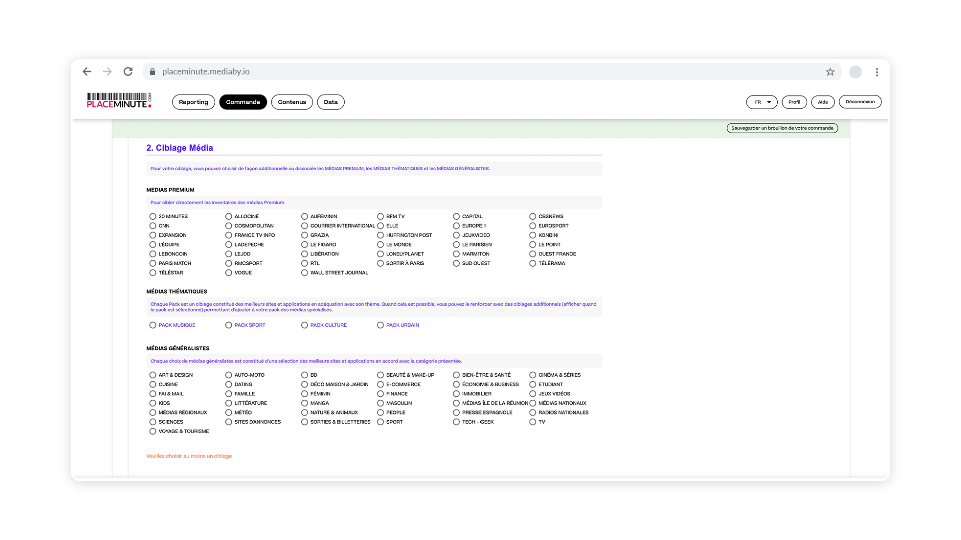 CommMinute – Ciblage publicitaire